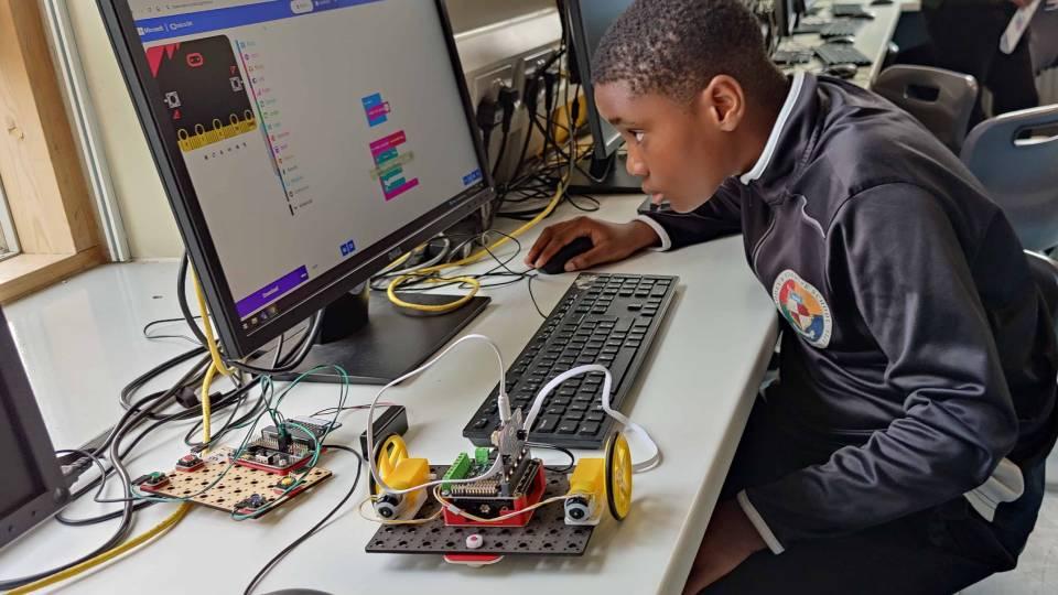 Boy at works PC 